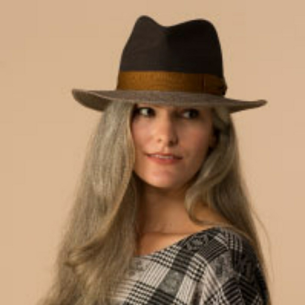 Goorin Bros Black and Tan Fedora Ladies Hat - XL - Picture 2 of 8